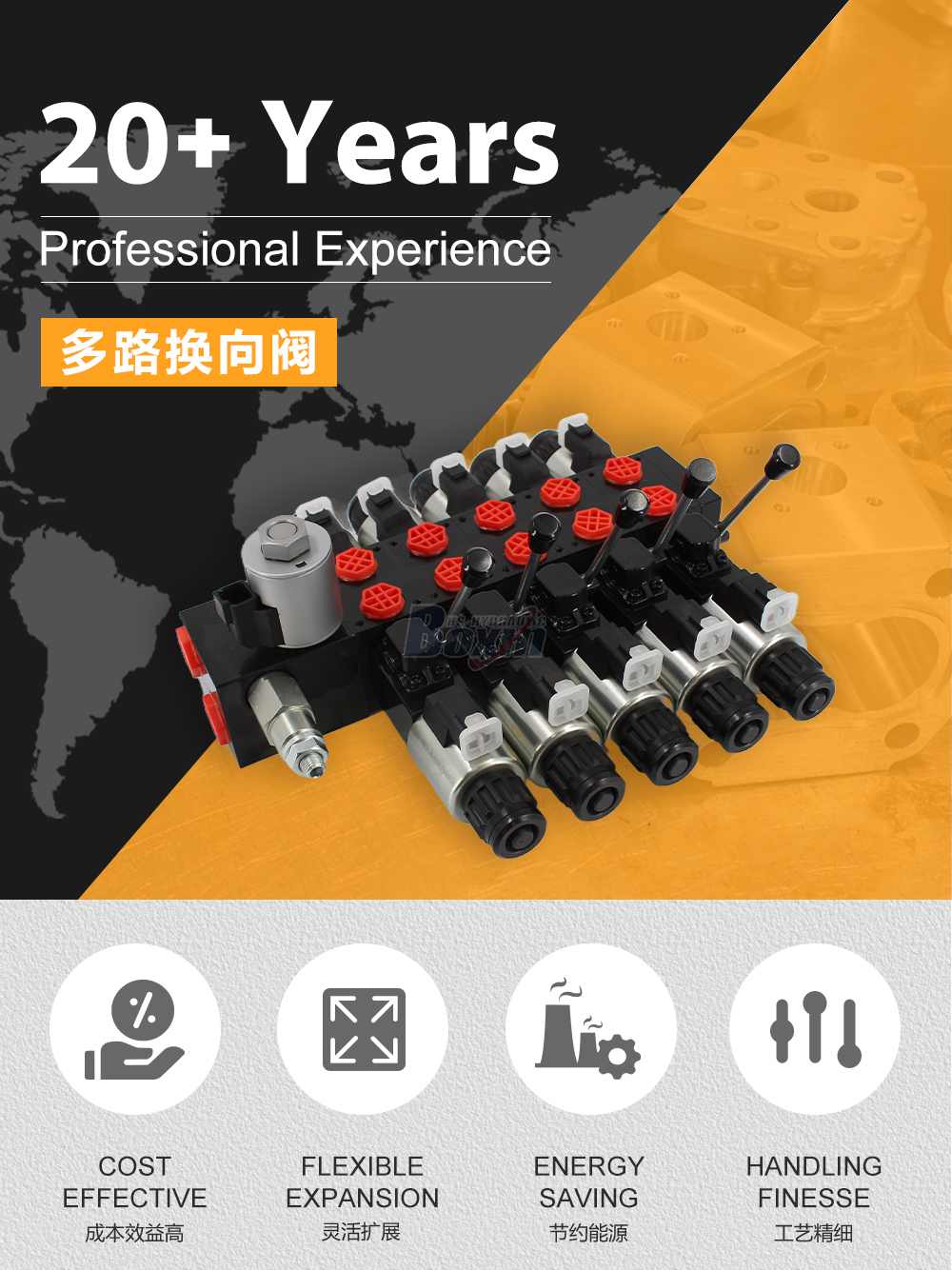 DCV56 电磁 5 联 分块式方向阀